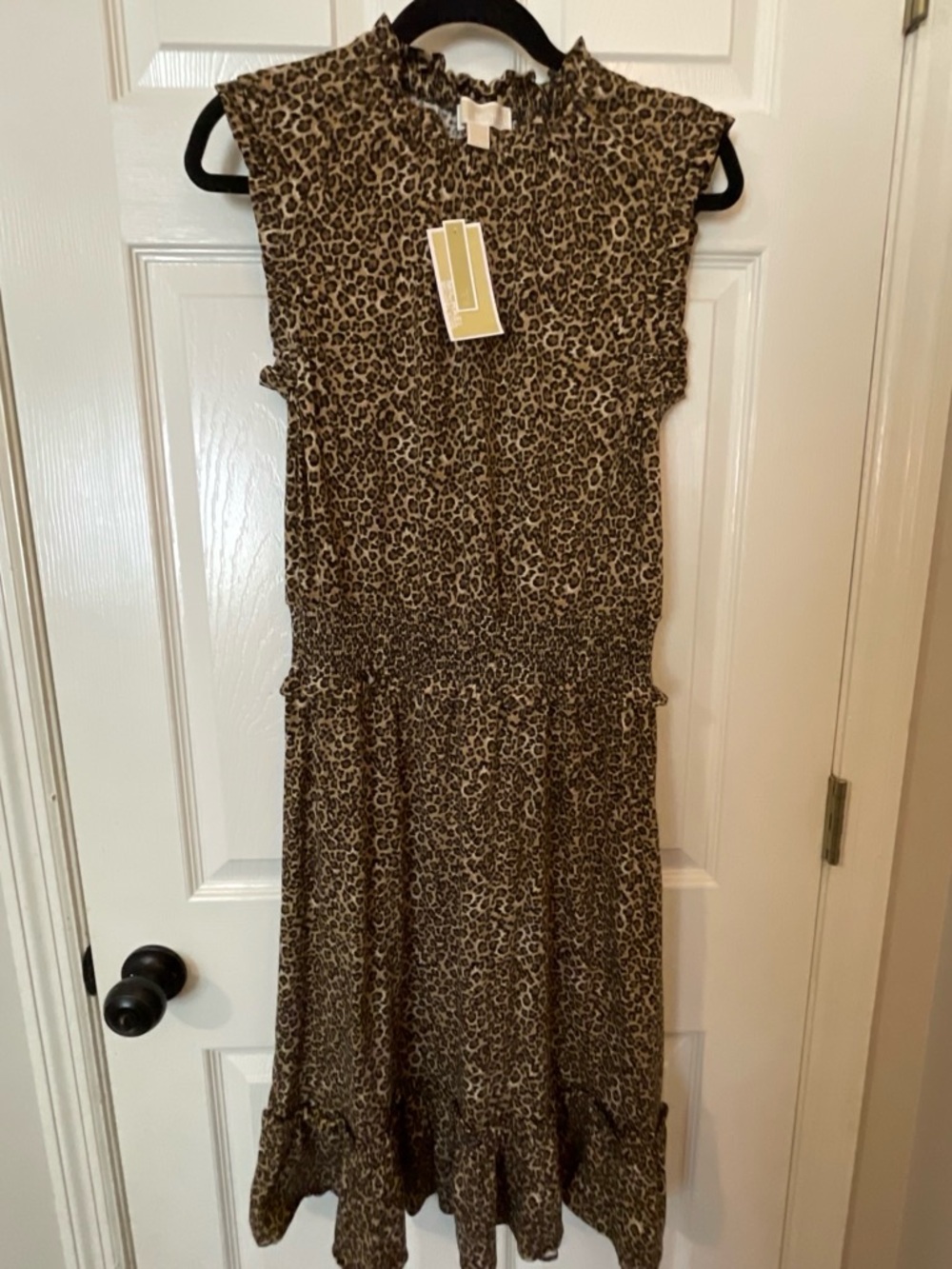 MICHAEL Michael Kors Brown Leopard-Print Sleeveless Midi Dress